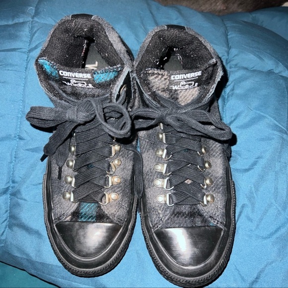 WOOLRICH X CONVERSE CHUCK TAYLOR ALL STAR STREET HIKER BLACK PLAID//MENS SIZE 7 - Picture 3 of 9